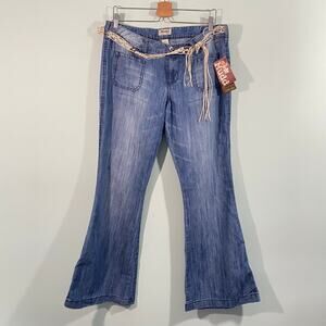Vtg Y2K Mudd Women Blue Low Rise Flare Jeans Size 15 NWT